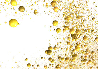 Gilded Festivity: Brilliant 3D Illustration Showcasing a Shower of gold Confetti PNG