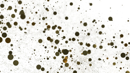 gold  Rainfall: Astonishing 3D Illustration of gold  Confetti Shower
