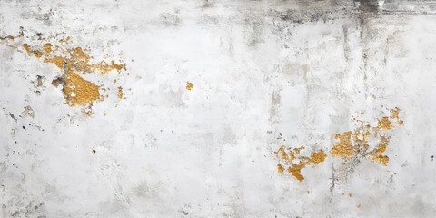 Elegant white concrete wall texture featuring gold accents, perfect for showcasing a modern and grunge style background ideal for creative projects emphasizing texture and contrast.