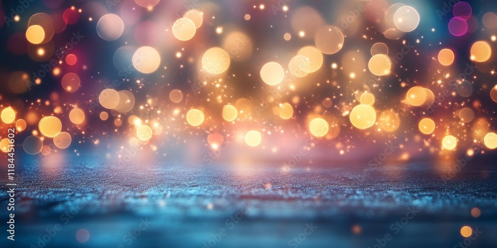 Poster festive lights create a mesmerizing bokeh background, with defocused bokeh lights generating a dream