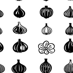 Collection of Pickled Garlic digital art, Pickled Garlic vector graphic, repetitive pattern