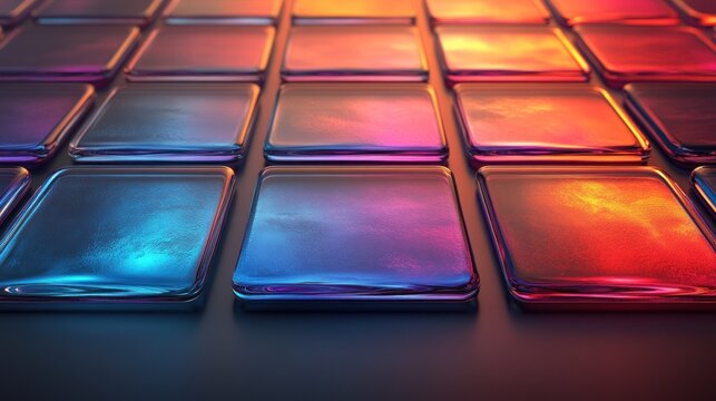 Abstract colorful glossy squares.