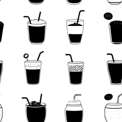 Collection of Protein Smoothie digital art, Protein Smoothie vector graphic, repetitive pattern