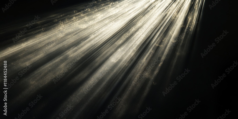 Aufkleber sun rays create a striking light texture against a black background, showcasing a unique design. the