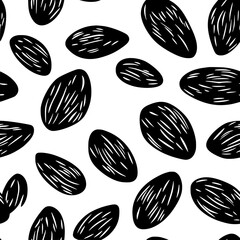 Collection of Roasted almonds vector icons, Roasted almonds vector art pattern