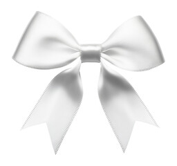 Naklejka premium Fancy white bow for gift wrapping, gift bow png image isolated