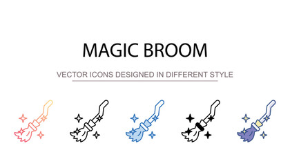 magic broom icon design with white background stock illustration