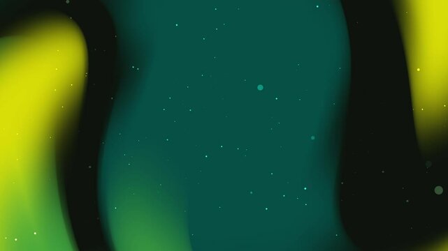 A mesmerizing abstract background with vibrant hues of green and yellow, adorned with scattered stars.