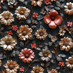 vintage decorative stylish flowers pattern