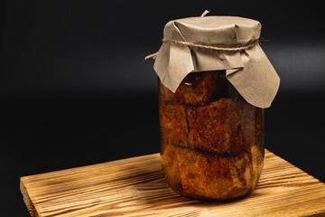 Savory homemade canned food featuring salted lard and pickled beans