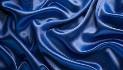 Obraz premium Deep Blue Satin Drape Abstract Background Illustration