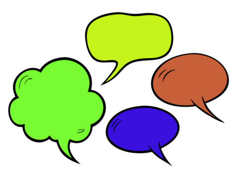 set of speech bubbles