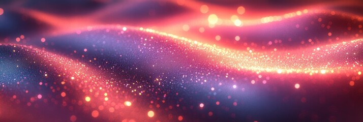 Vibrant mesh background with shimmering lights and soft shadows in a dreamy landscape