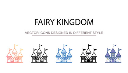 Fairy Kingdom icon design with white background stock illustration