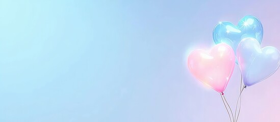 The illustration features a pink heart and colorful balloons, capturing the essence of love and celebration for Valentine&rsquo;s Day