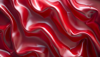 Obraz premium Red Draped Fabric 3D Render Abstract Background