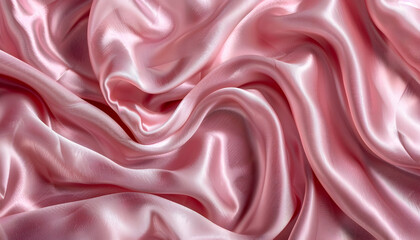 Fototapeta premium Pink Silk Fabric Drape Abstract Background Image