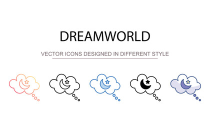 Dreamworld icon design with white background stock illustration