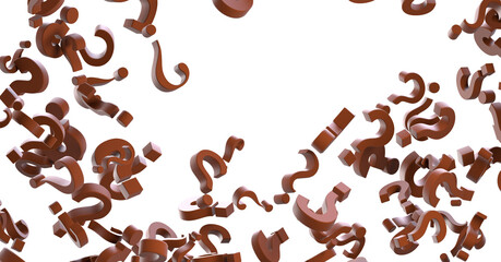 Infinite question marks, original 3d illustration