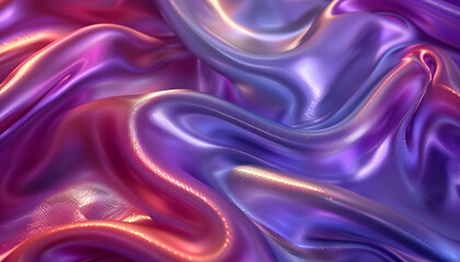 Obraz premium Abstract 3D Render of Draped Fabric in Purple and Pink