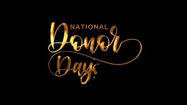 National National Donor Day text animation. Suitable for social media posts, website banners, and promotional materials related to organ donation awareness.