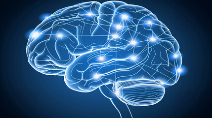 Aging human brain model with subtle cracks and fading colors, symbolizing cognitive decline and mental health. Concept of aging, neuroscience, and mental wellness.