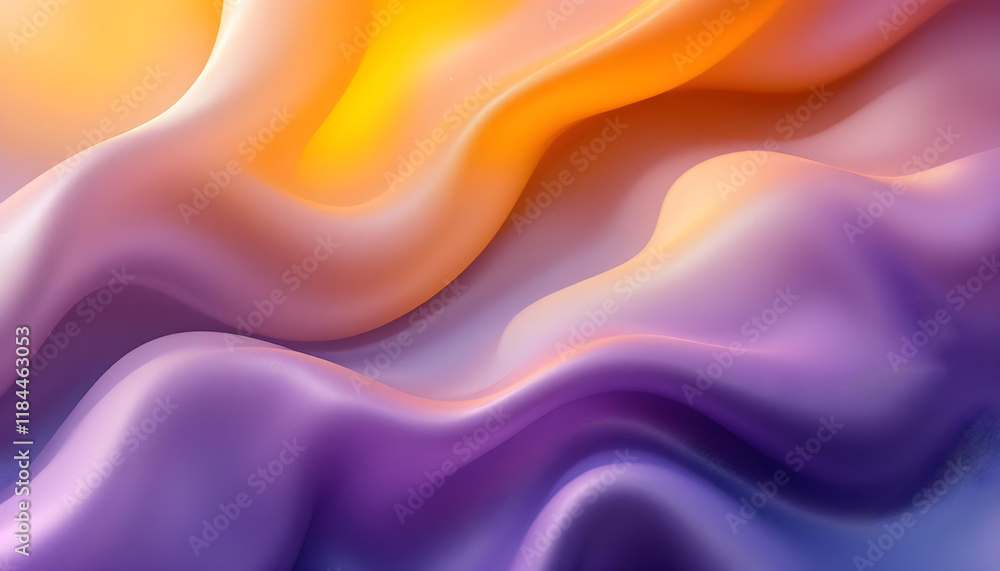Poster Blurred gradient mustard to purple abstract background. Abstract gradient background. Colorful abstract background with soft gradient transitions. Beautiful abstract backdrop with a soft gradient