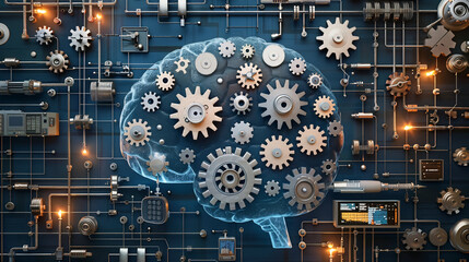 Aging human brain model with subtle cracks and fading colors, symbolizing cognitive decline and mental health. Concept of aging, neuroscience, and mental wellness.