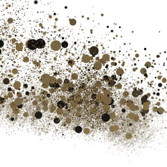 Euphoric Eruption: Magnificent 3D Illustration Showcasing Bursting gold Confetti PNG