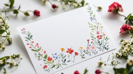 Elegant white greeting cards with floral designs for special occasion invitations