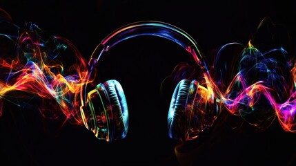 Headphones with Colorful Smoke
