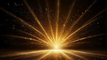 Fototapeta premium Golden Beam Backdrop with Light Beams abstract horizontal journey photography illustration morning