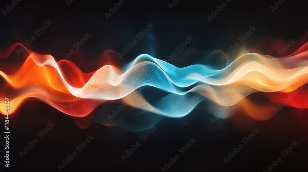 Sticker Vibrant Liquid Waves of Luminous Energy   Abstract Digital Art Visualization