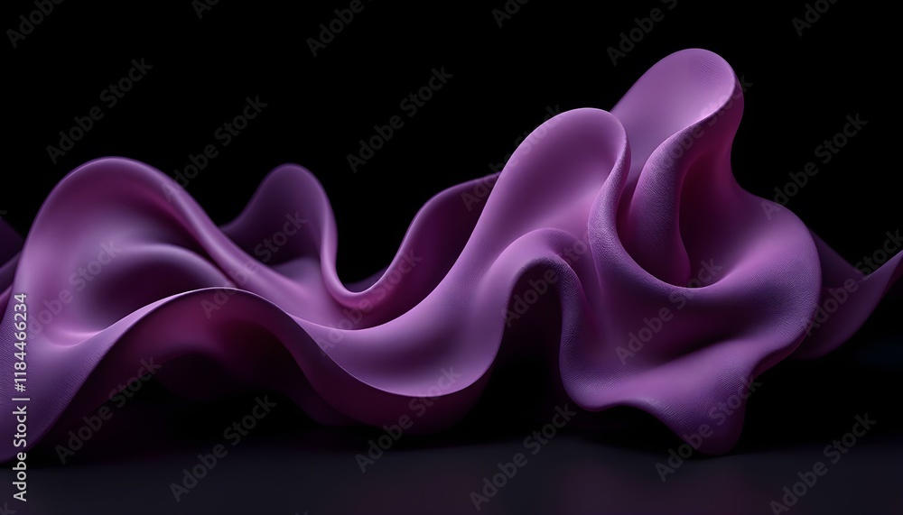 Aufkleber curve 3d purple abstract banner with a black background for presentations and other media. texture o