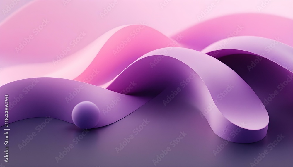 Poster curve 3d purple abstract banner with a black background for presentations and other media. texture o