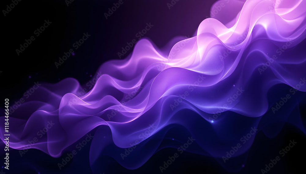 Aufkleber curve 3d purple abstract banner with a black background for presentations and other media. texture o