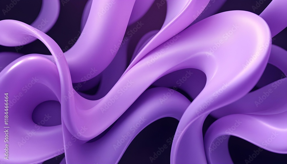 Poster curve 3d purple abstract banner with a black background for presentations and other media. texture o