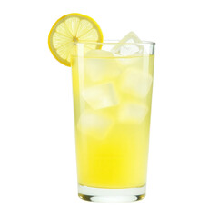 Glass of lemonade on transparent background