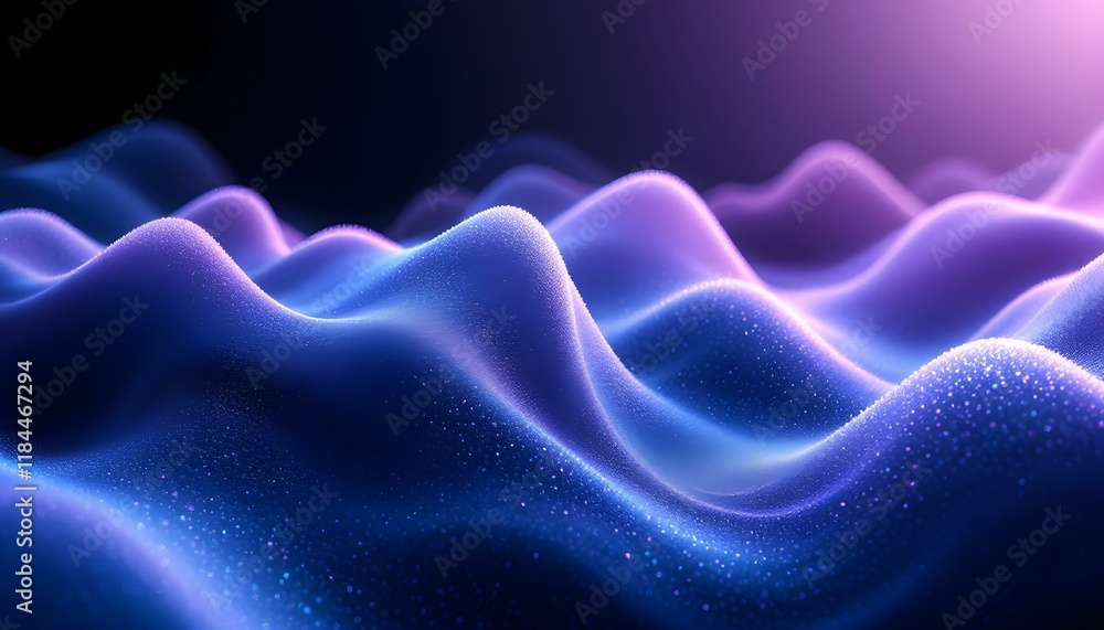 Poster digital waveforms in blue and purple, abstract background. abstract digital background with flowing 