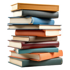Fototapeta premium Stack of old books on transparent background