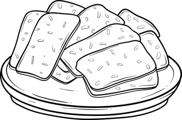 mendoan indonesian traditional food outline