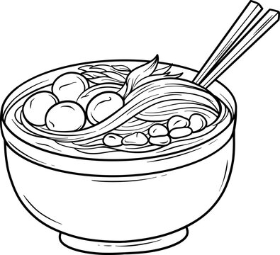 recommend clip art: mie ayam indonesian traditional food outline