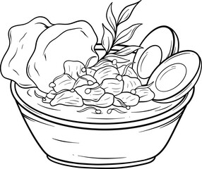 rawon indonesian traditional food outline