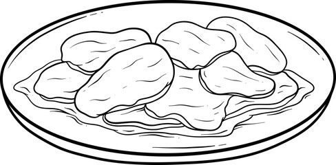 rendang indonesian traditional food outline