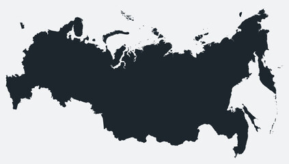 Obraz premium Russia map. Just a simple border map. Shape of the country. Flat blank Russia outline. Vector boundary illustration.