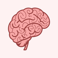 Human Brain Symbol and Icon colorful vector illustration.