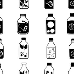 Fototapeta premium Infused water tiled design, Infused water repeating background illustration