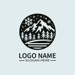 World Snow Day Logo Design, Winter Wonderland Logo, Snowy Day Logo, Winter Sports Logo, Frozen Fun Logo