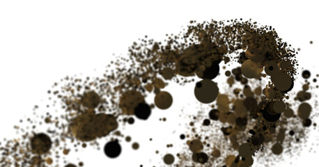 Gilded Festivity: Brilliant 3D Illustration Showcasing a Shower of gold Confetti PNG