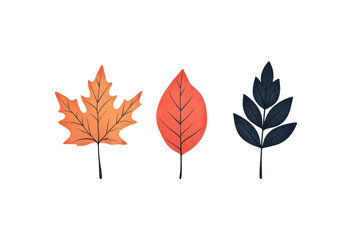 Naklejka premium Colorful autumn leaves, white isolated background